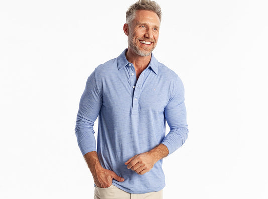 ECC brrrº Long Sleeve Range Polo - Lapis Blue