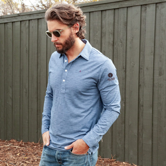 Castle Hills - Brr Long Sleeve Range Polo - Riviera