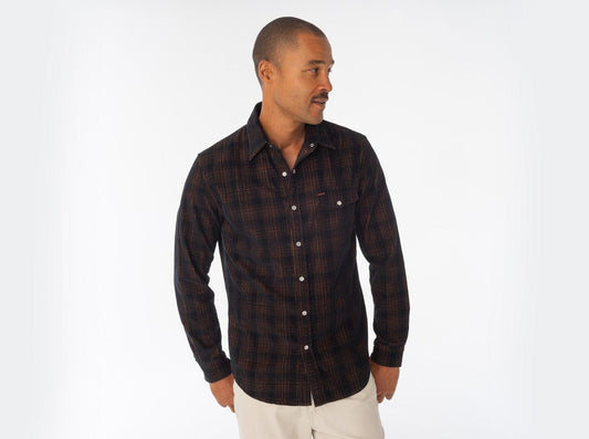 ACC - Corduroy Pearl Snap - Black Plaid