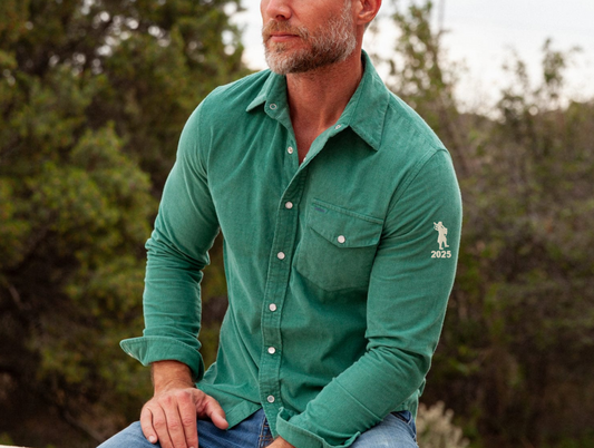 Forsyth Country Club - Long Sleeve Corduroy Pearl Snap - Deep Sea