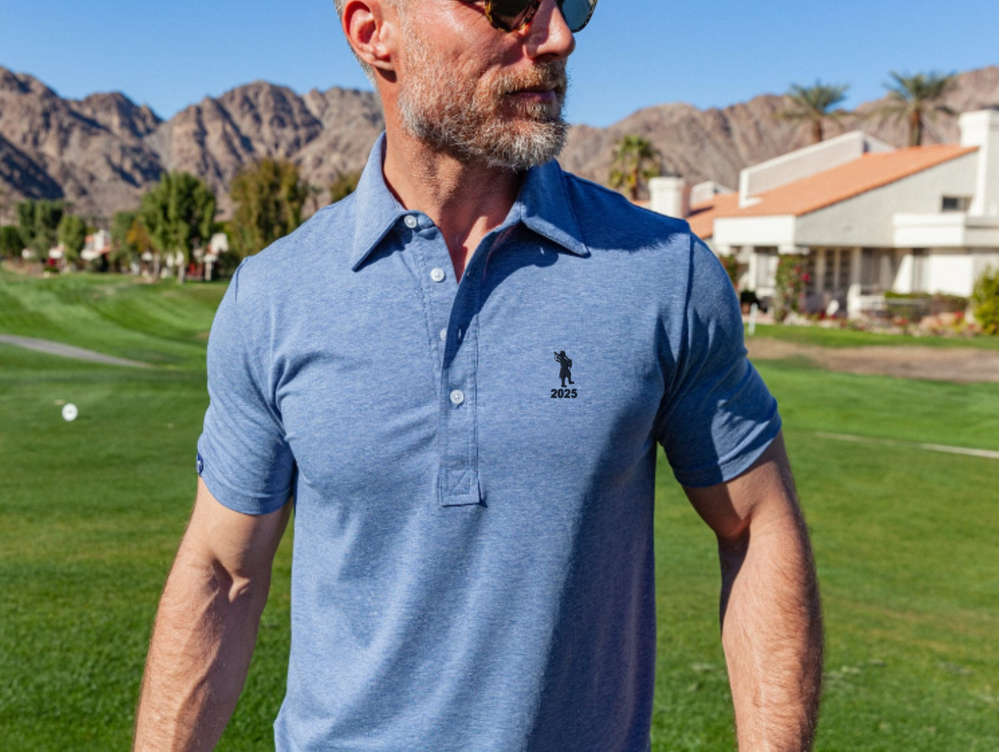 Forsyth Country Club - Performance Range Polo - Blue Jean - LEFT CHEST