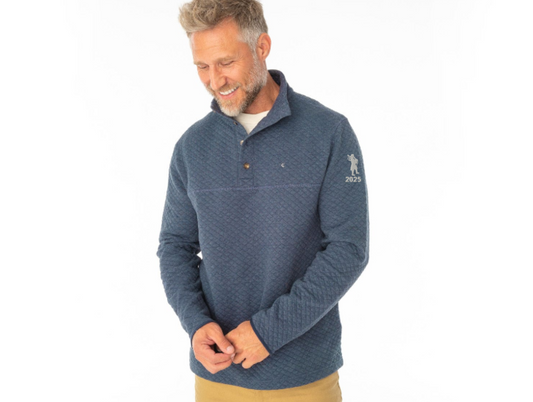 Forsyth Country Club - Quilted Pullover - Heather Navy