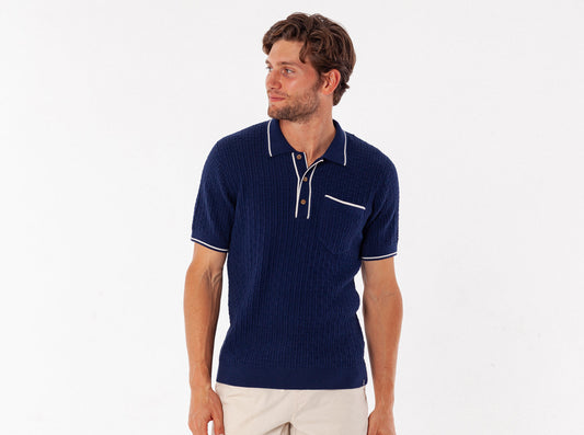 ECC Bungalow Sweater Polo - Navy