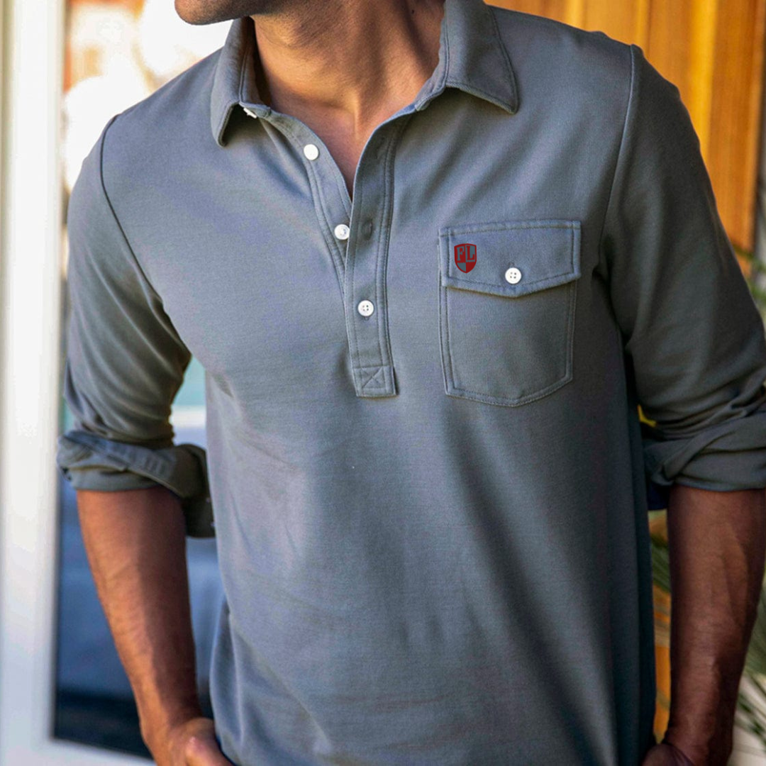 Forest Lake Club - Long Sleeve Players Shirt - Blue Steel