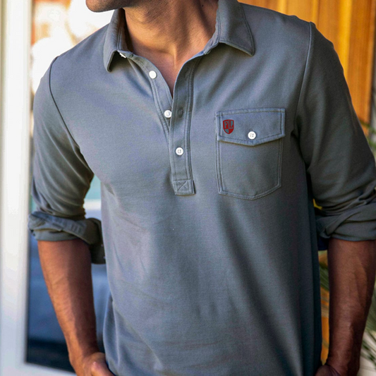 Forest Lake Club - Long Sleeve Players Shirt - Blue Steel