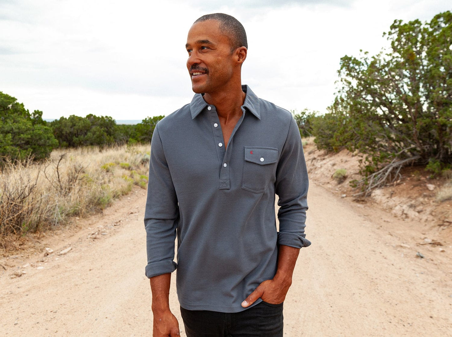 Pleasant Valley - Long Sleeve Players Shirt - Blue Steel