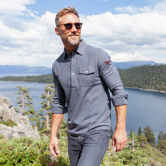 Pleasant Valley - Long Sleeve Players Shirt - Blue Steel