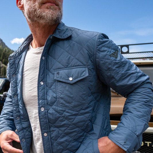 Pleasant Valley - Quilted Shacket - Slate