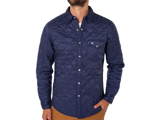 Silver Spurs - Quilted Shacket - Navy Blue
