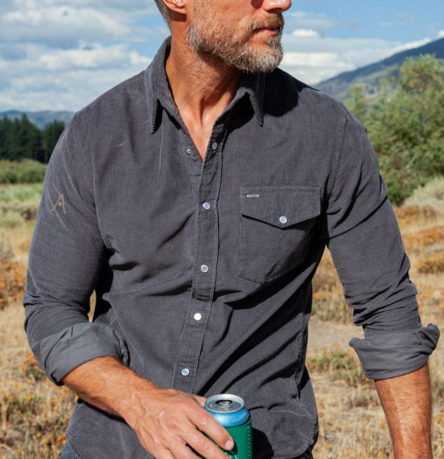 Austin Golf Club - Corduroy Pearl Snap - Charcoal