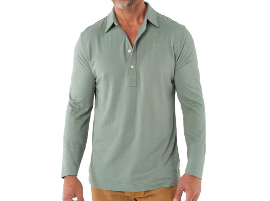 brrr° Long Sleeve Range Polo - Sage
