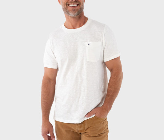 ECC Slub Cotton Pocket T-Shirt - White