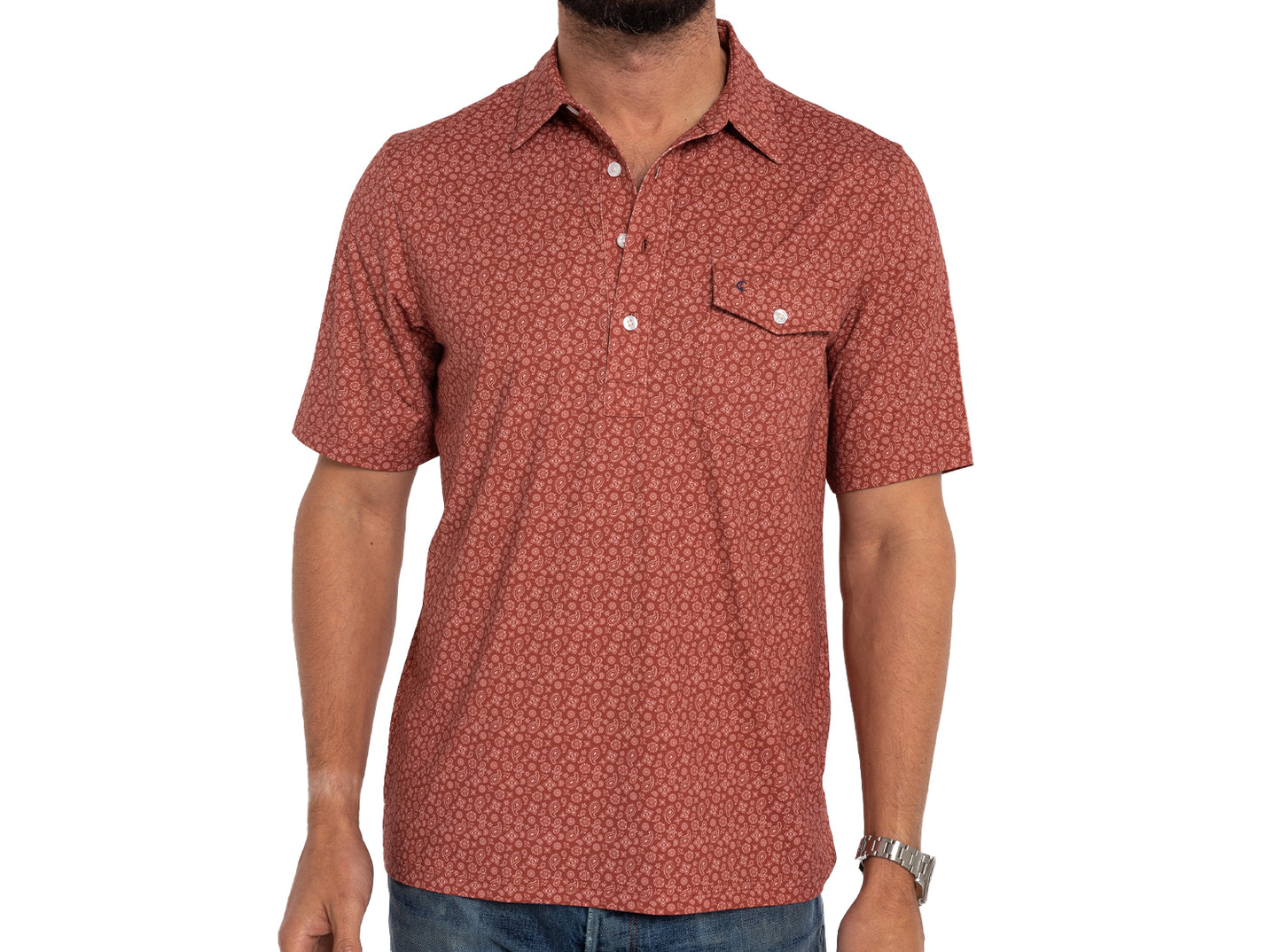 Performance Sport Range Polo - Bandana Print Marsala