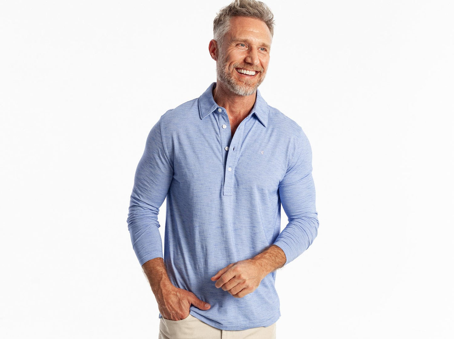ECC brrrº Long Sleeve Range Polo - Lapis Blue