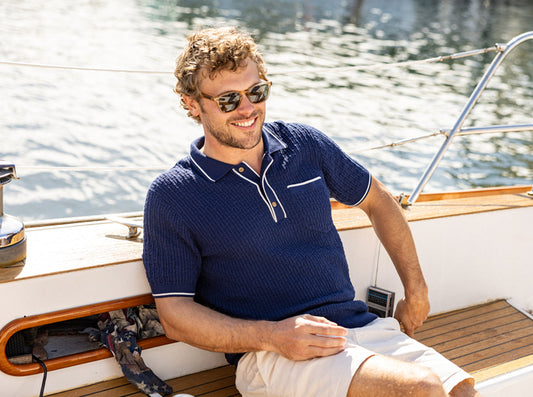 ECC Bungalow Sweater Polo - Navy