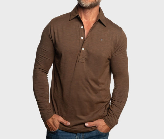 ACC -  brrr° Long Sleeve Range Polo - Single Malt