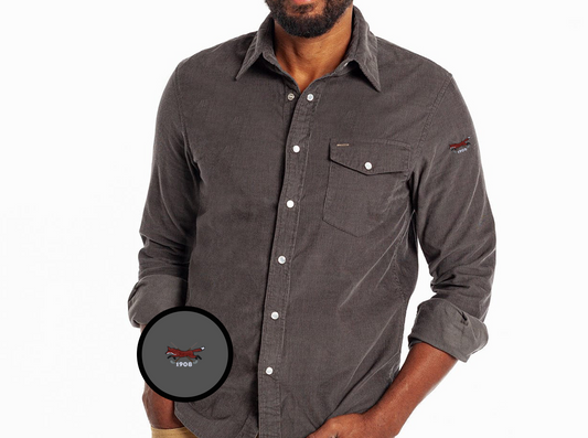 CCV - Corduroy Pearl Snap - Charcoal