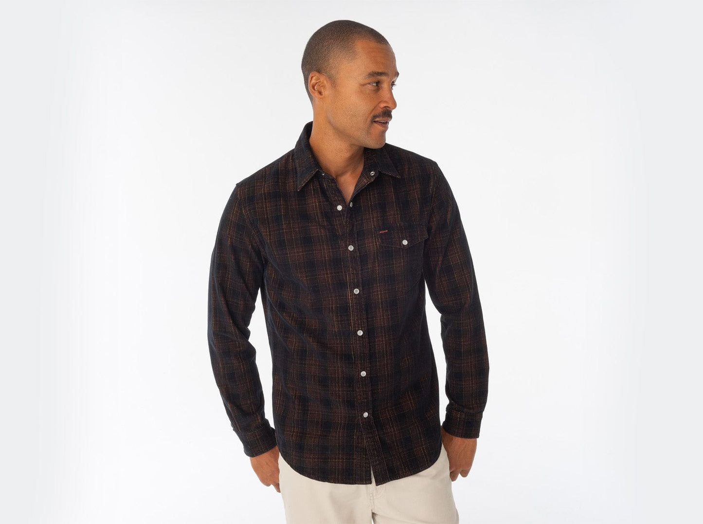 ACC - Corduroy Pearl Snap - Black Plaid