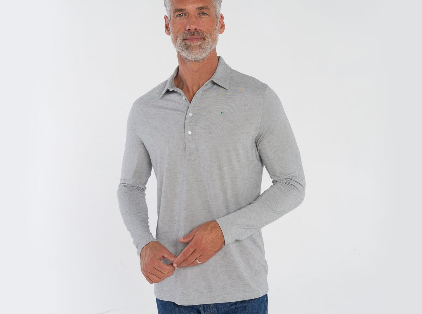 ECC brrr° Long Sleeve Range Polo - Silverado