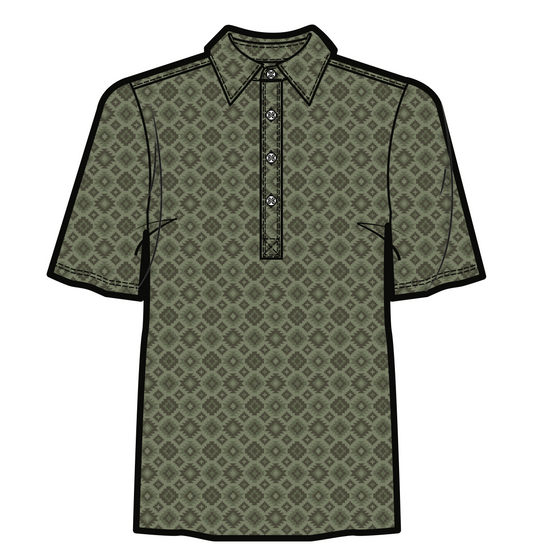 Performance Sport Range Polo - Durango Print Olive