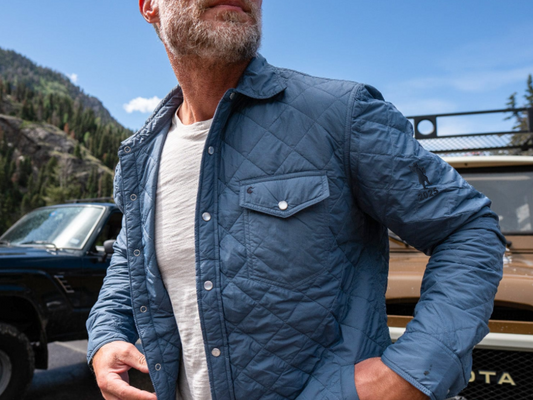 Forsyth Country Club - Quilted Shacket - Slate Blue