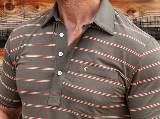 Performance Players Shirt - Cassidy Stripe Brown