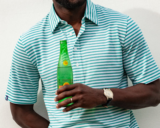 Performance Range Polo - Davis Stripe - White