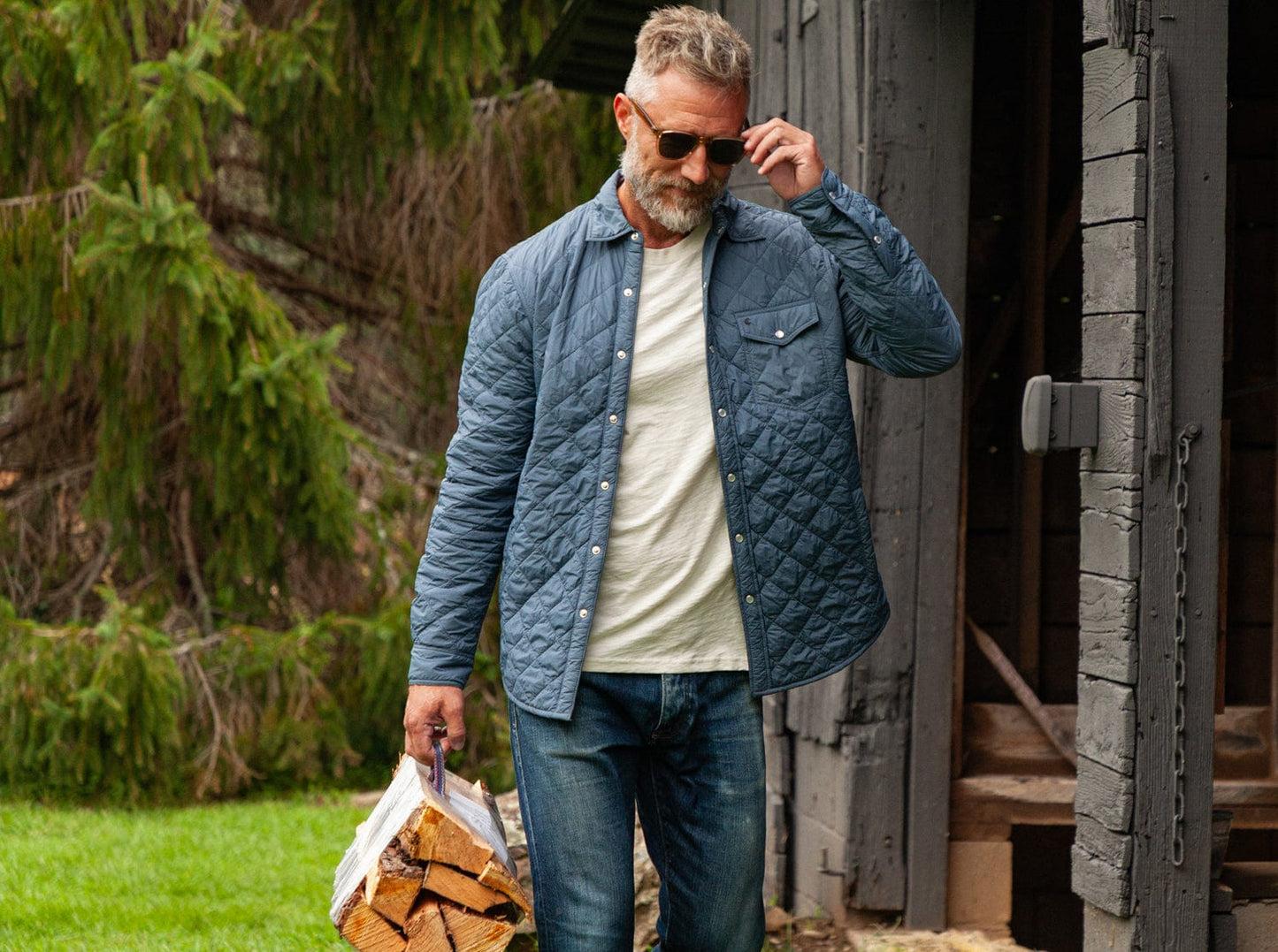 CCV - Quilted Shacket - Slate