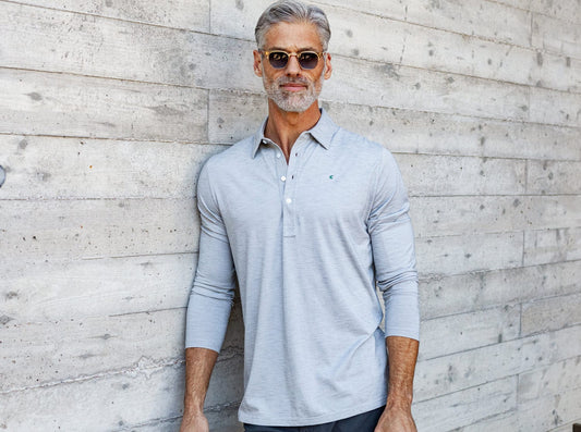CCV - -brrr° Long Sleeve Range Polo - Silverado