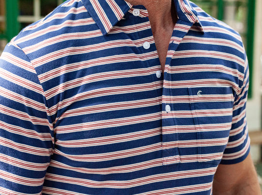 Top-Shelf Players Shirt - Waylon Stripe Navy