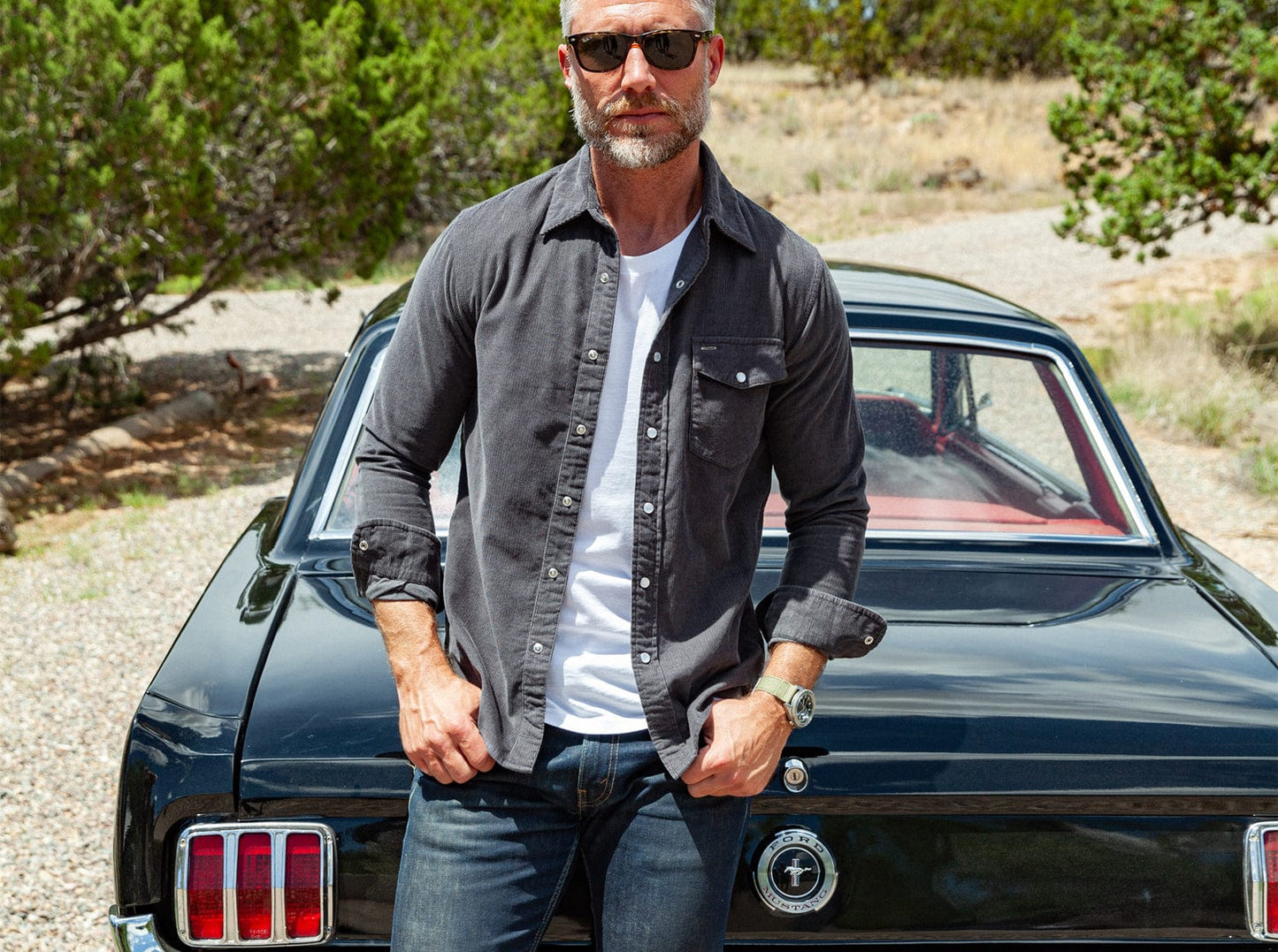 ACC - Corduroy Pearl Snap - Charcoal