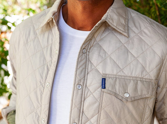 Silver Spurs - Quilted Shacket - Stone