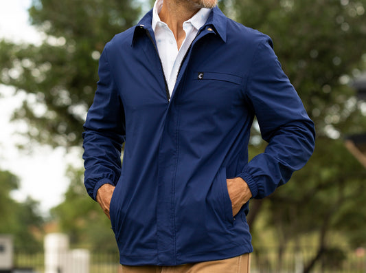 Performance Collared Jacket - Navy