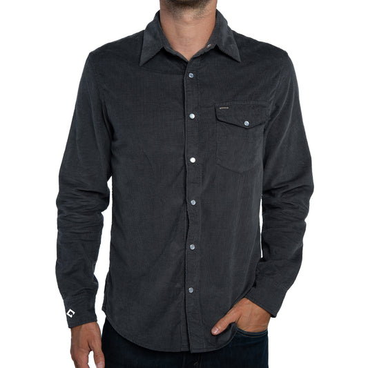 MLBPA - Corduroy Pearl Snap - Charcoal
