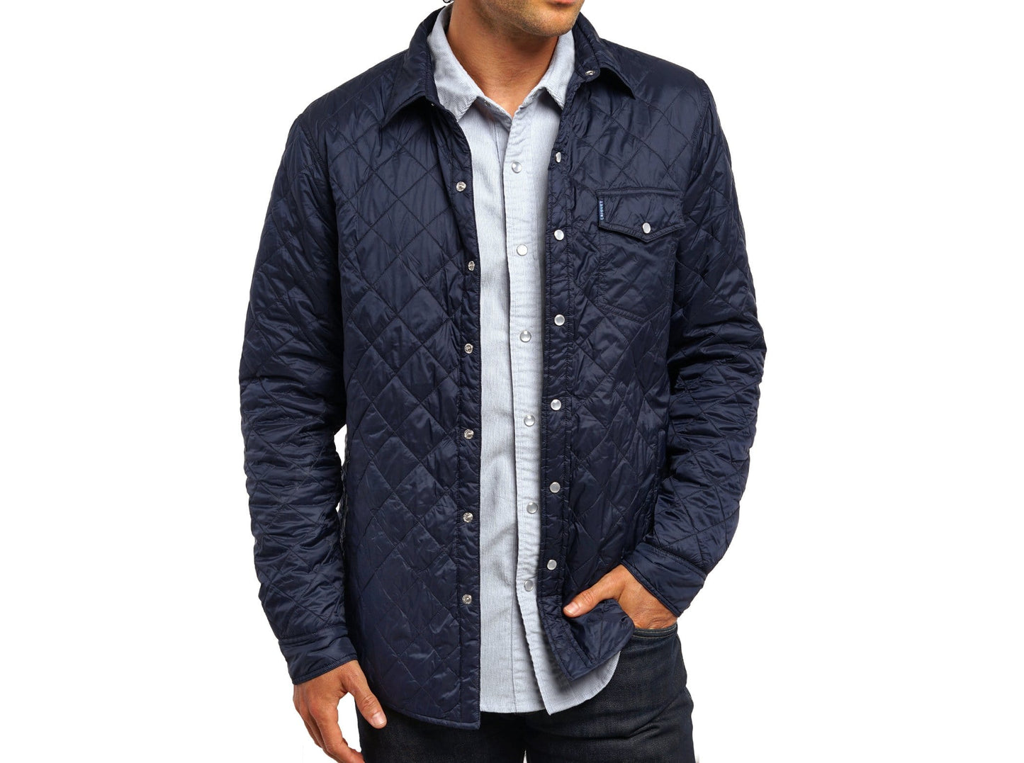 Westlake CC- Quilted Shacket - Navy Blue