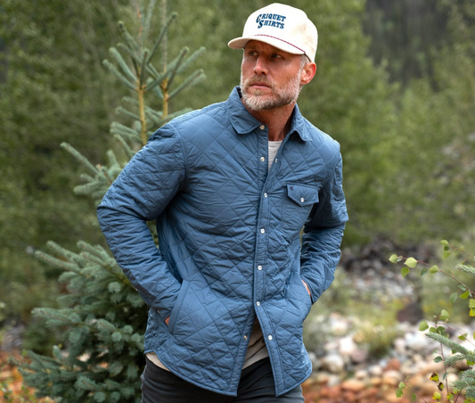 Forsyth Country Club - Quilted Shacket - Slate Blue