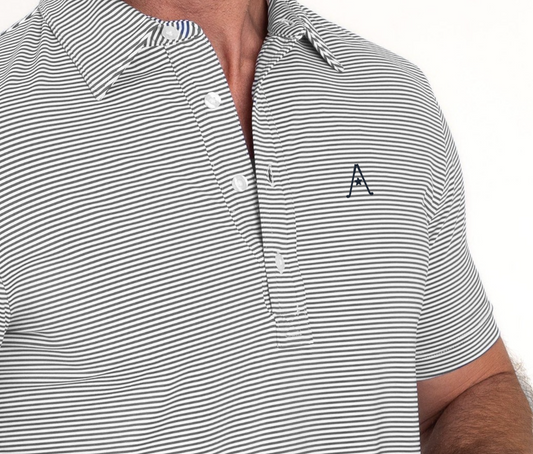Austin Golf Club - Performance Sport Range Polo - Hobby Stripe Grey