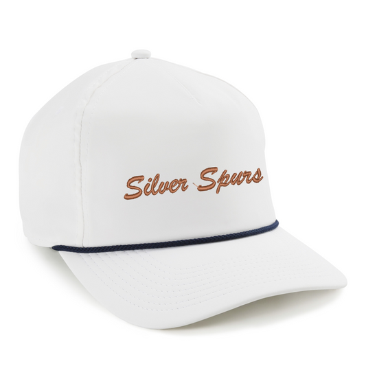 Silver Spurs - Rope Hat - Script White