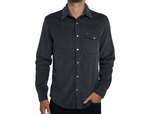 Westlake CC- Corduroy Pearl Snap - Charcoal