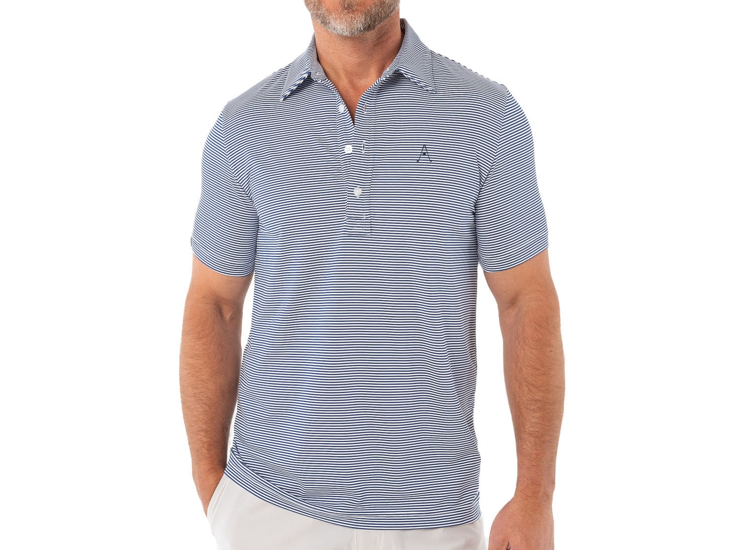Austin Golf Club - Performance Sport Range Polo - Hobby Stripe Navy