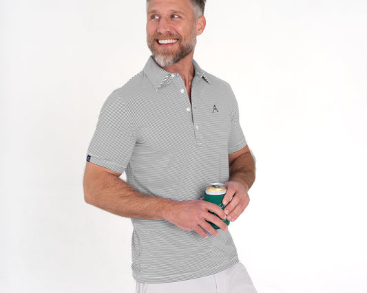 Austin Golf Club - Performance Sport Range Polo - Hobby Stripe Grey